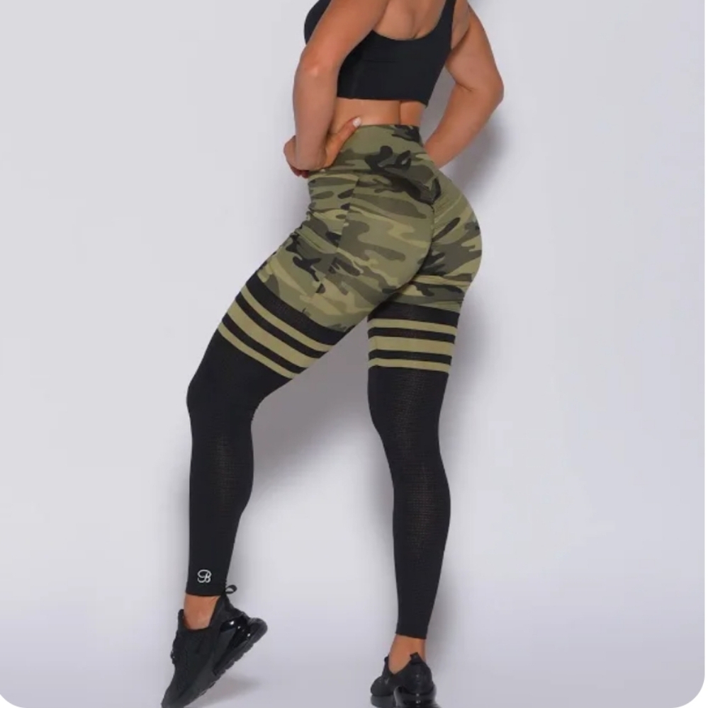 Bombshell Camo and Black High-Waisted Leggings